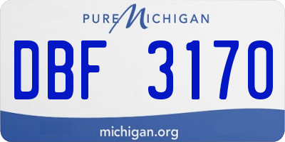 MI license plate DBF3170