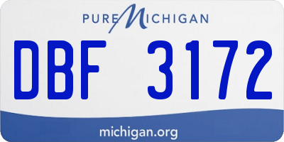 MI license plate DBF3172