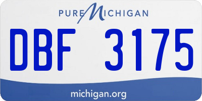 MI license plate DBF3175