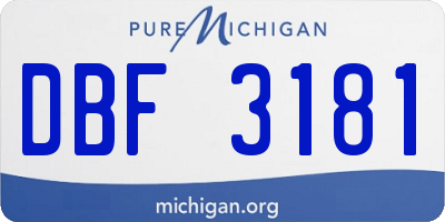 MI license plate DBF3181