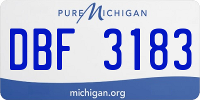 MI license plate DBF3183