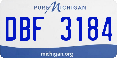MI license plate DBF3184