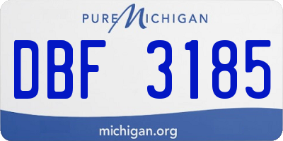 MI license plate DBF3185