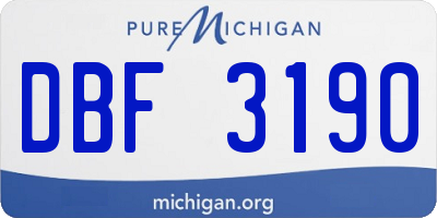 MI license plate DBF3190