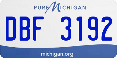 MI license plate DBF3192