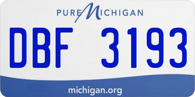 MI license plate DBF3193