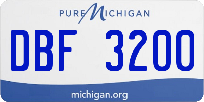 MI license plate DBF3200