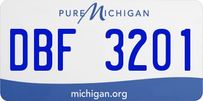 MI license plate DBF3201