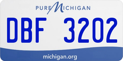 MI license plate DBF3202