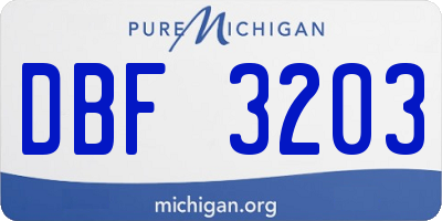 MI license plate DBF3203