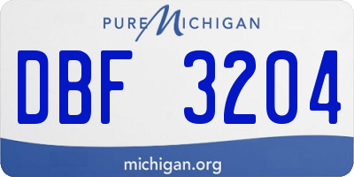 MI license plate DBF3204