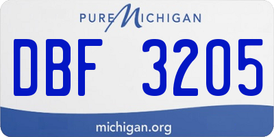 MI license plate DBF3205