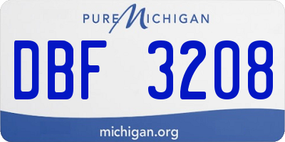 MI license plate DBF3208