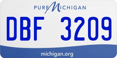 MI license plate DBF3209