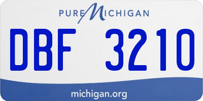 MI license plate DBF3210