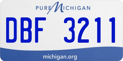 MI license plate DBF3211