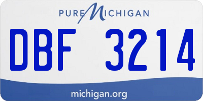 MI license plate DBF3214