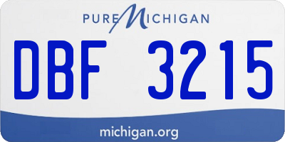 MI license plate DBF3215