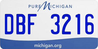 MI license plate DBF3216