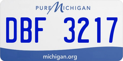 MI license plate DBF3217
