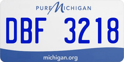 MI license plate DBF3218