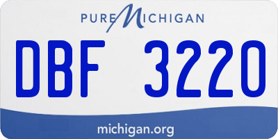 MI license plate DBF3220
