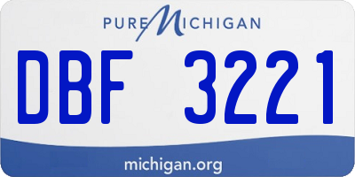 MI license plate DBF3221
