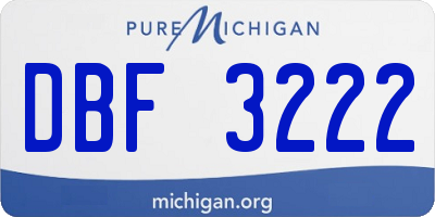 MI license plate DBF3222