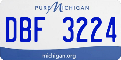 MI license plate DBF3224