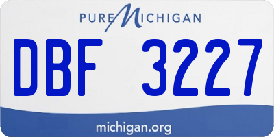 MI license plate DBF3227