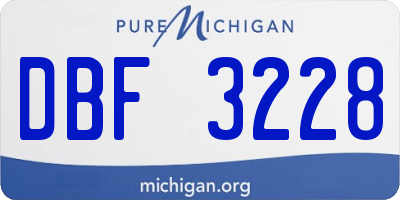 MI license plate DBF3228