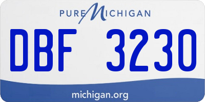 MI license plate DBF3230