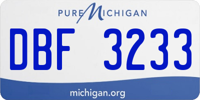 MI license plate DBF3233