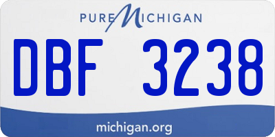 MI license plate DBF3238