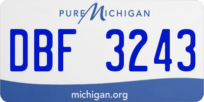 MI license plate DBF3243