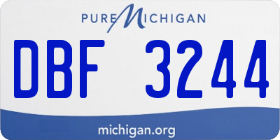MI license plate DBF3244