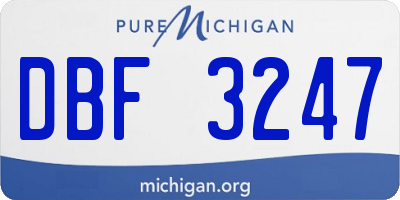 MI license plate DBF3247