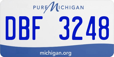 MI license plate DBF3248