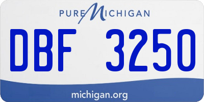 MI license plate DBF3250