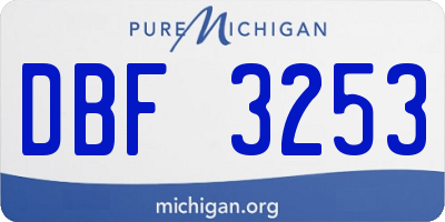 MI license plate DBF3253