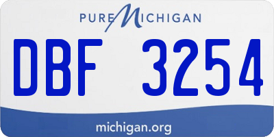 MI license plate DBF3254