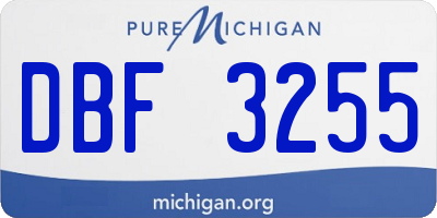 MI license plate DBF3255