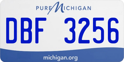 MI license plate DBF3256