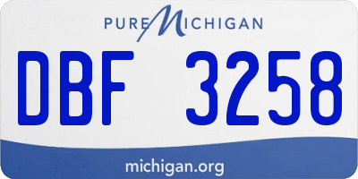 MI license plate DBF3258