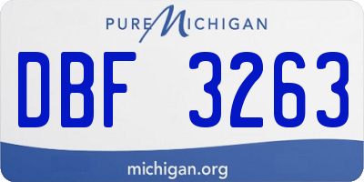 MI license plate DBF3263