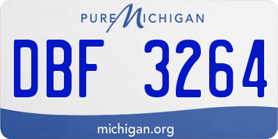 MI license plate DBF3264