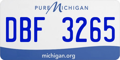 MI license plate DBF3265