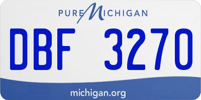 MI license plate DBF3270