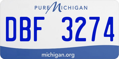 MI license plate DBF3274
