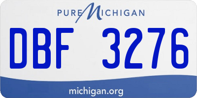 MI license plate DBF3276